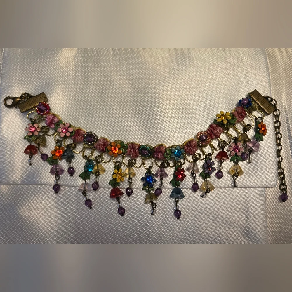 Michal Negrin Vintage Colorful Floral Bracelet - Picture 2 of 6